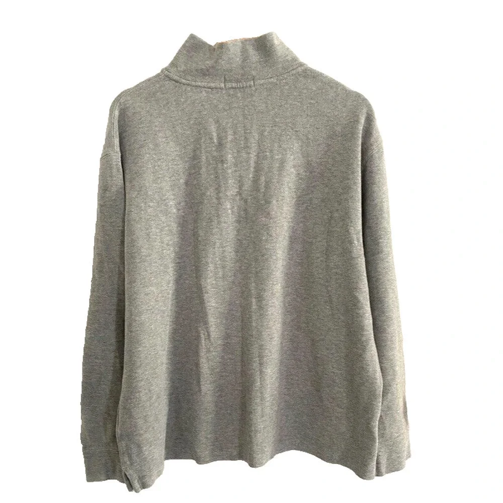 POLO RALPH LAUREN GREY HEATHER PONY HALF ZIP SWEATER FLEECE SWEATSHIRT XL - Picture 2 of 6
